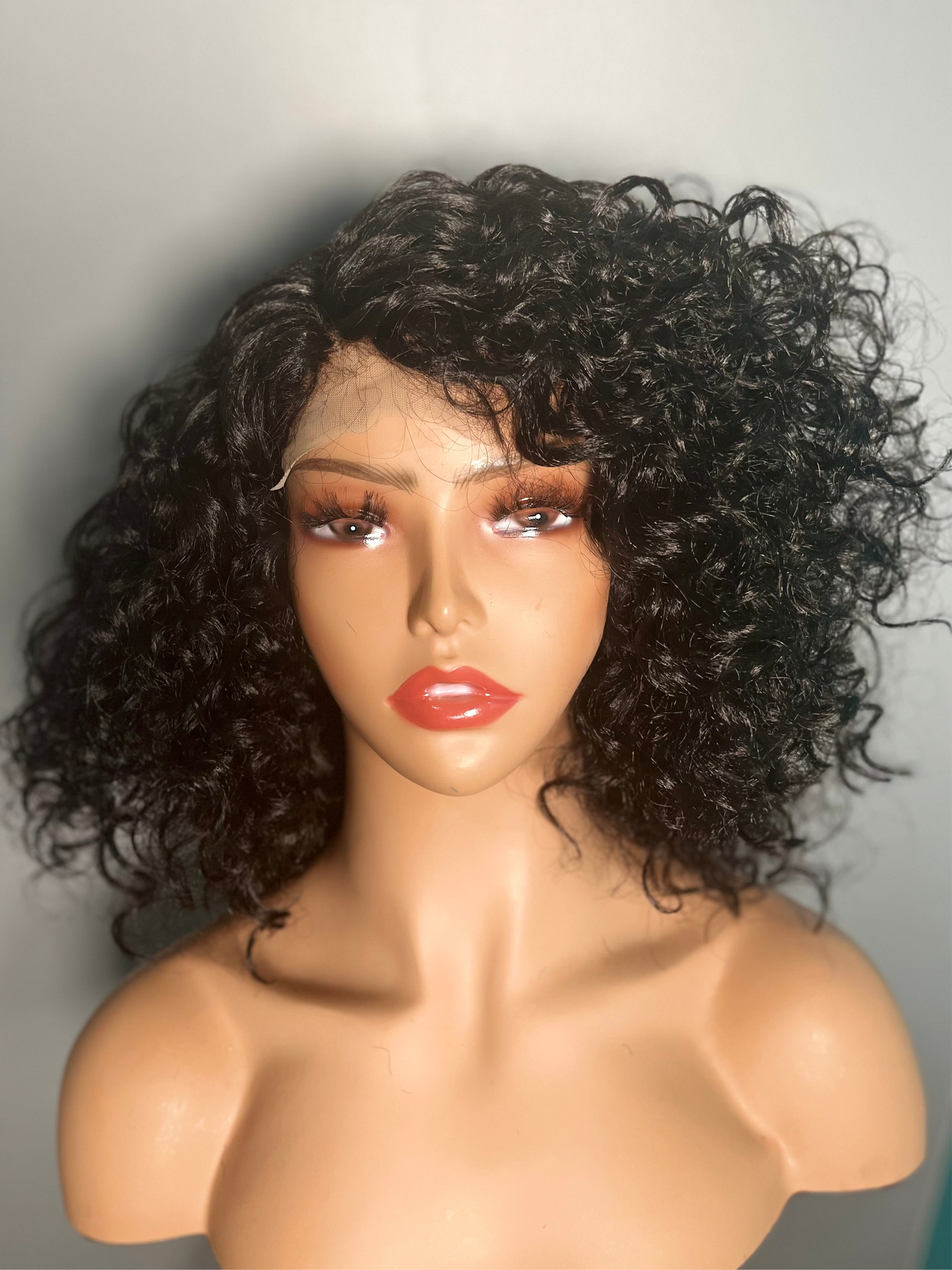 10-Inch Brazilian French Wave Crochet Wig - Realistic Illusion Scalp, 1B