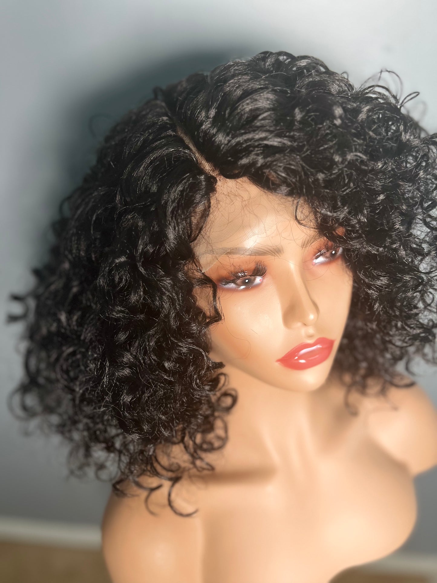 10-Inch Brazilian French Wave Crochet Wig - Realistic Illusion Scalp, 1B