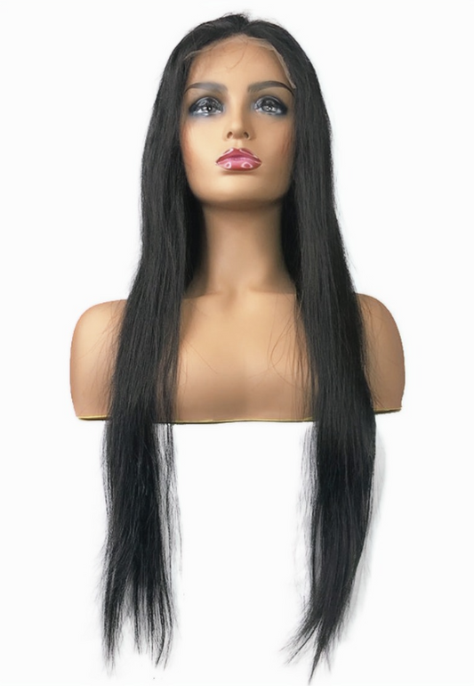 C Class MALAYSIAN Straight Lace Closure Human Hair Wig